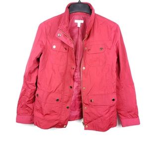 Charter Club Red Zip Up Pocket Jacket Coat